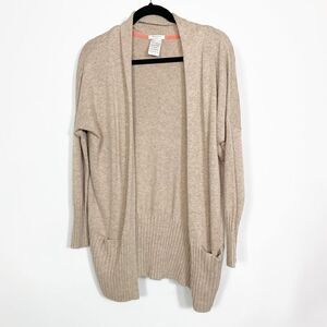Talula Sweater Womens Cardigan Cashmere Blend Tan Open Front Ladies Small
